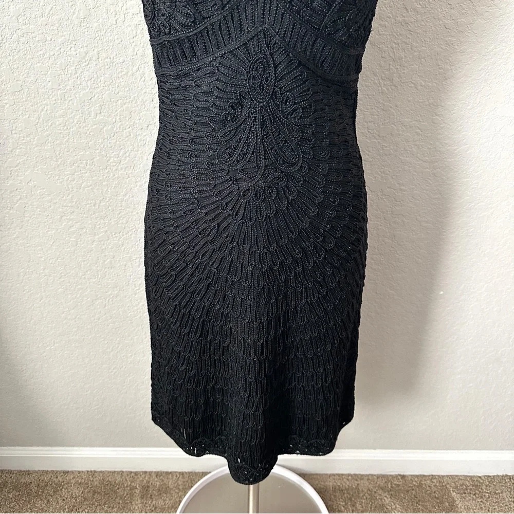 Sue Wong Vintage Black Crochet Halter Dress - Picture 5 of 15